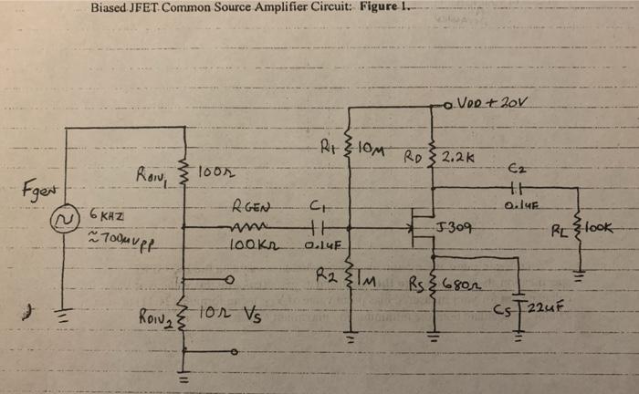 Solved Biased Jfet Common Source Amplifier Circuit Figure 1420