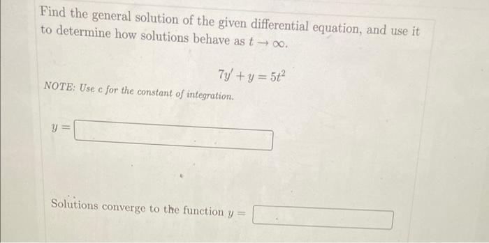 Solved Find The General Solution Of The Given Differential | Chegg.com