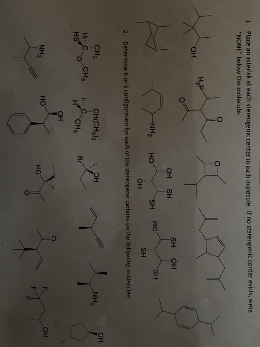 Solved 1 Place An Asterisk At Each Stereogenic Center In 0681