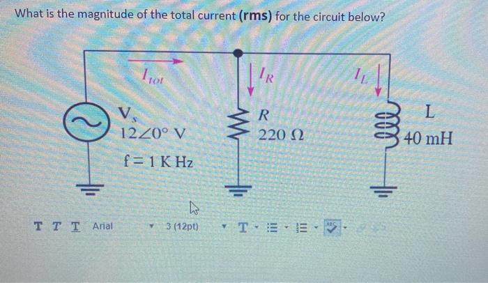 Solved What is the magnitude of the total current (rms) for | Chegg.com