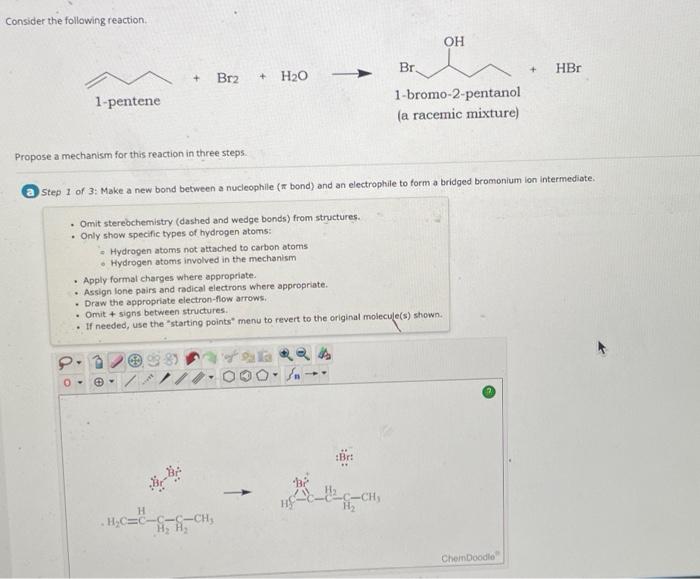 Solved Consider the following reaction. Propose a mechanism | Chegg.com