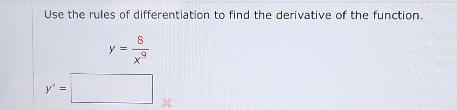 Solved Use the rules of differentiation to find the | Chegg.com