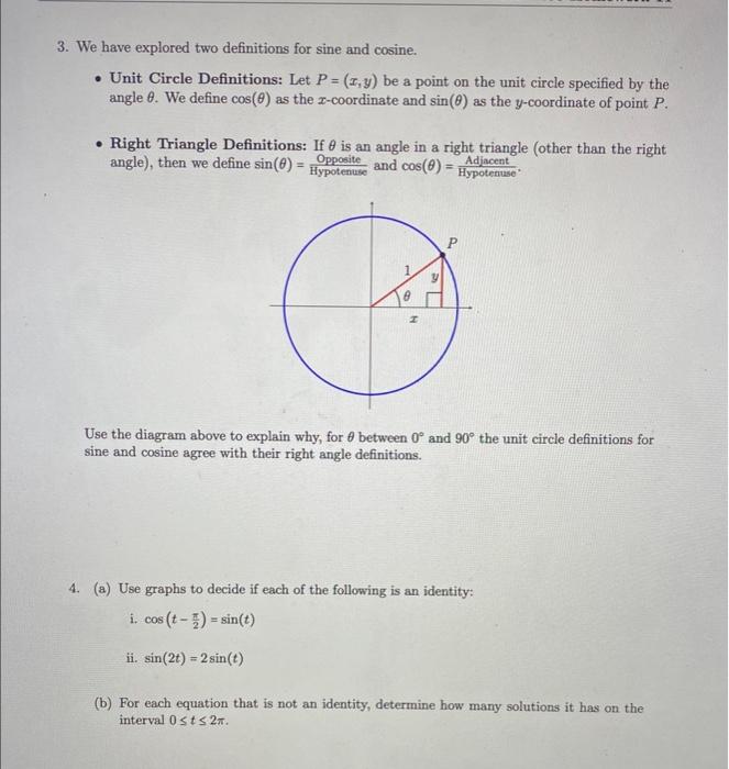 The unit circle and sine and cosine graphs, with the point a = 90