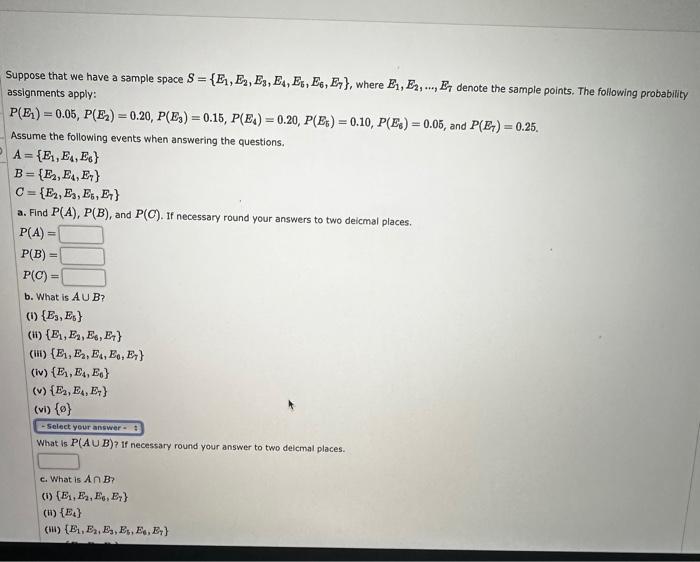Solved Suppose that we have a sample space | Chegg.com