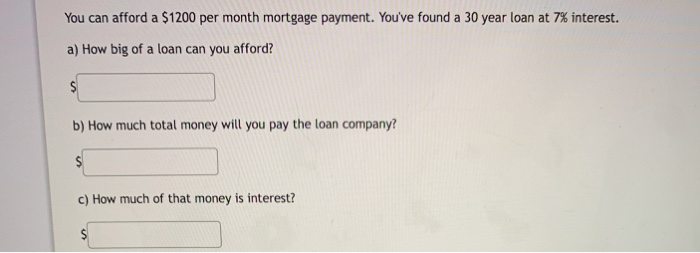 how much house can i afford for 1200 a month