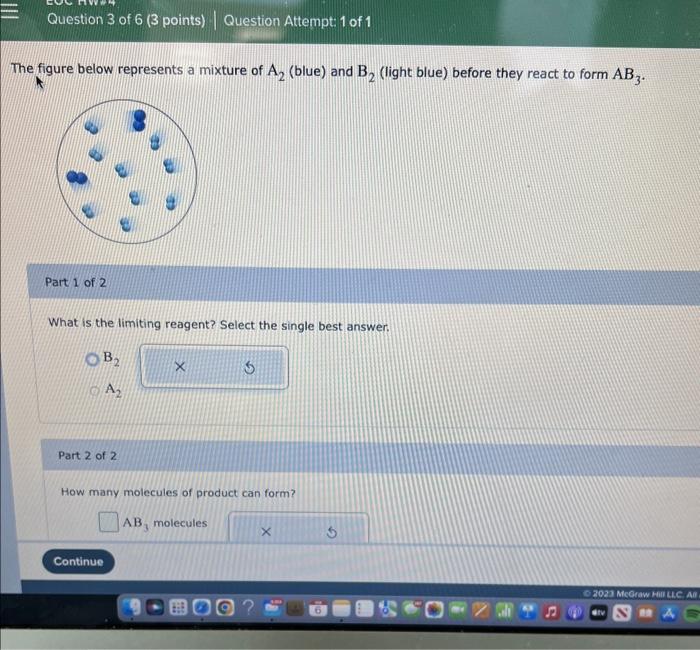 Solved The figure below represents a mixture of A2 (blue) | Chegg.com