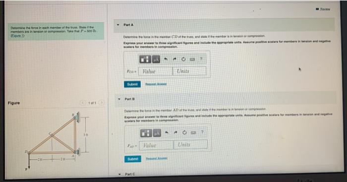 Solved Bew Part A Determine the force in each member of the | Chegg.com