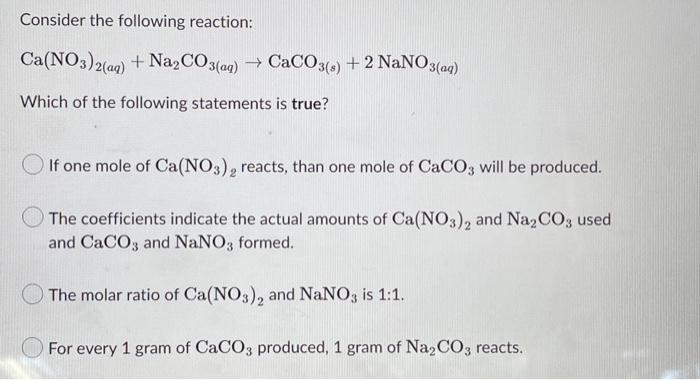 Solved Consider The Following Reaction: | Chegg.com