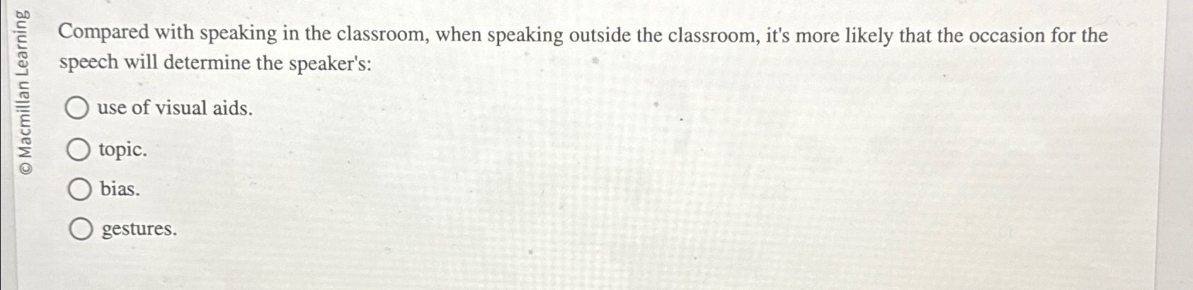 Solved Compared with speaking in the classroom, when | Chegg.com