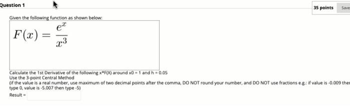 Solved 35 points Save Question 1 Given the following | Chegg.com