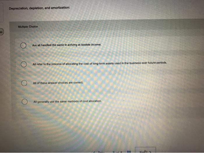 Solved Depreciation, depletion, and amortization: Multiple | Chegg.com