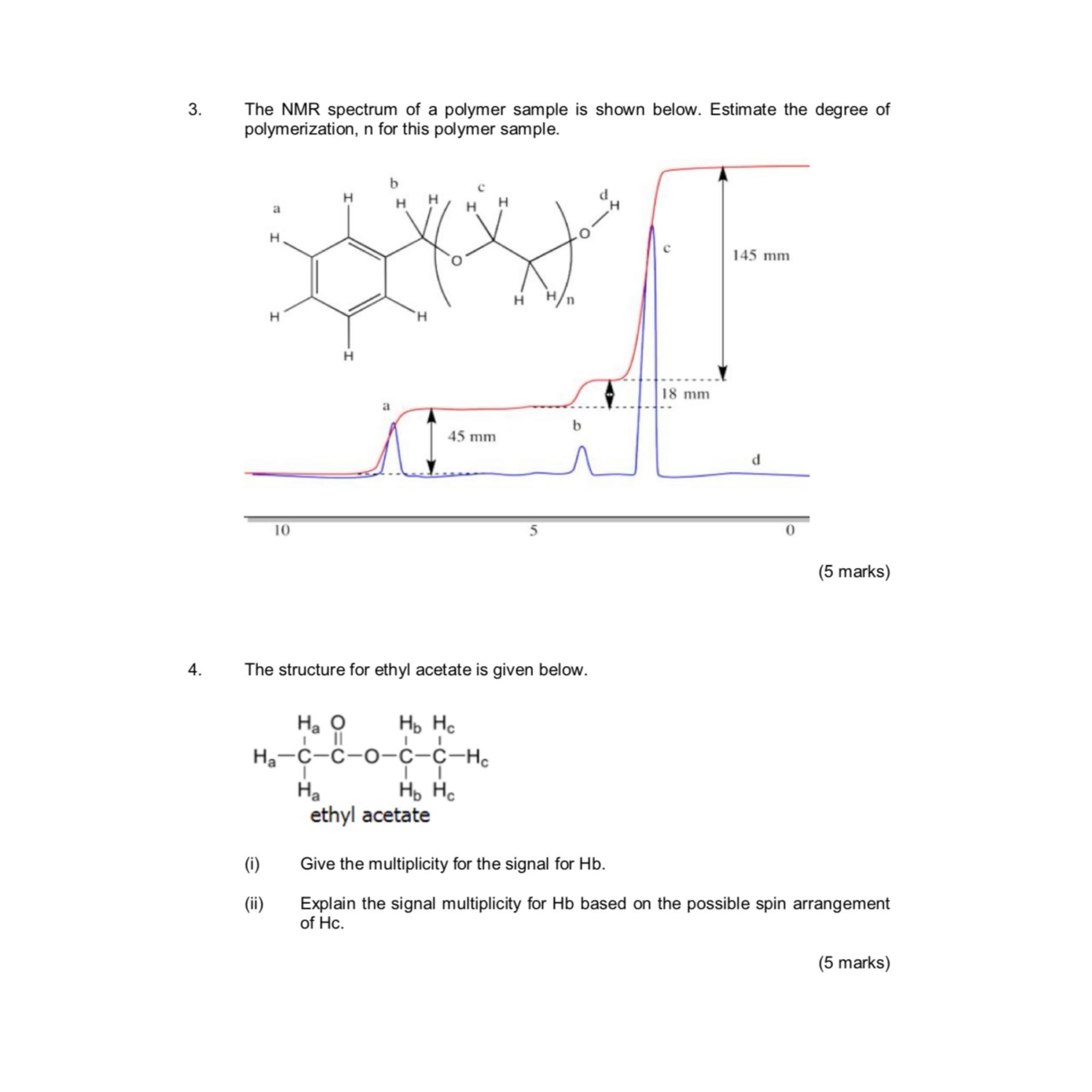 Solved The NMR spectrum of a polymer sample is shown below. | Chegg.com