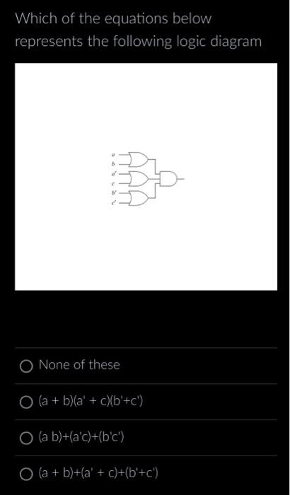 Which of the equations below represents the following logic diagram