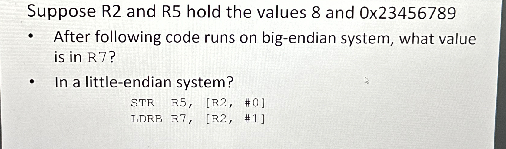 Solved Suppose R2 ﻿and R5 ﻿hold the values 8 ﻿and | Chegg.com