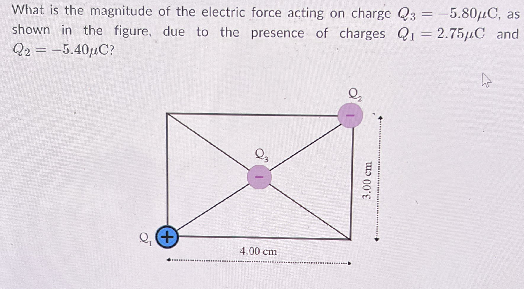 Solved What is the magnitude of the electric force acting on | Chegg.com