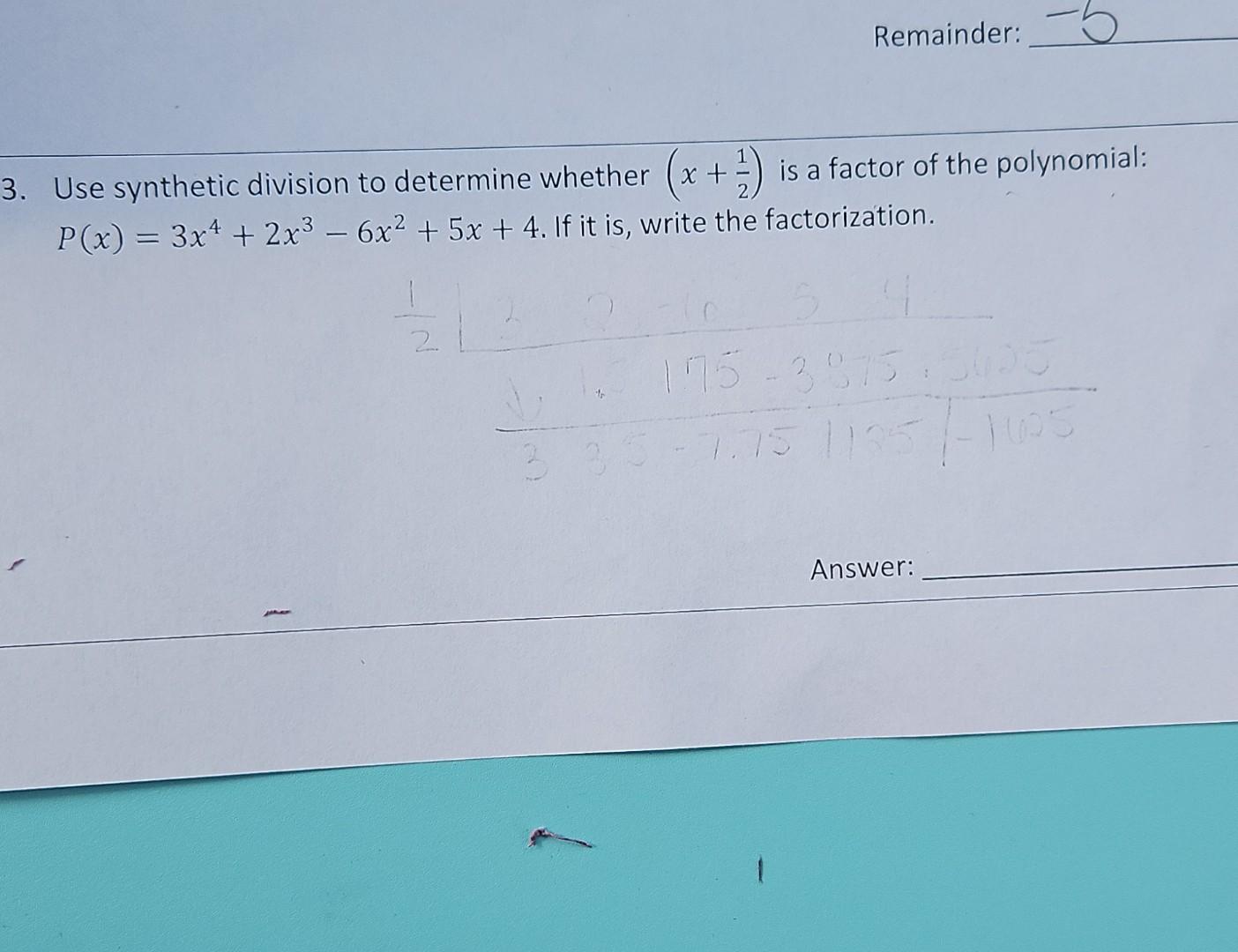 Solved Use Synthetic Division To Determine Whether X 21 Is