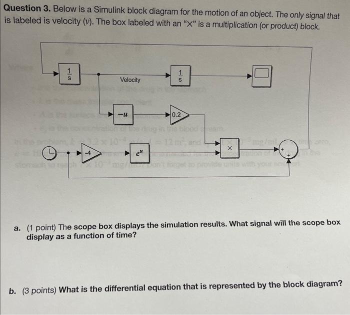 Solved Question 3. Below is a Simulink block diagram for the