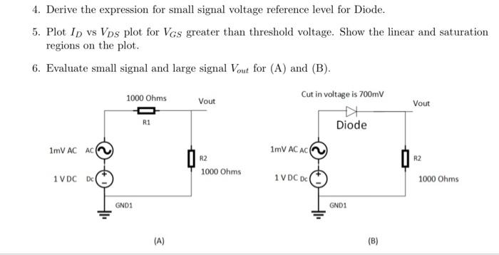 Solved 4. Derive the expression for small signal voltage | Chegg.com