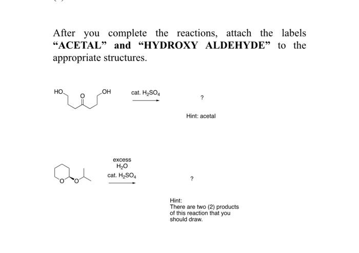 Solved After you complete the reactions, attach the labels | Chegg.com