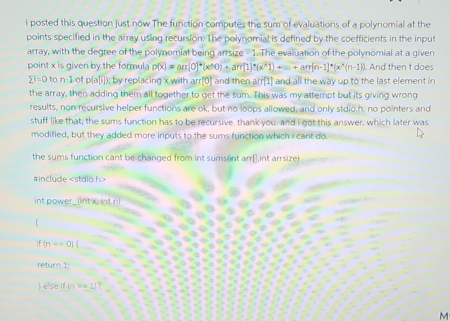 Solved I've posted the same question like 3 times I still | Chegg.com