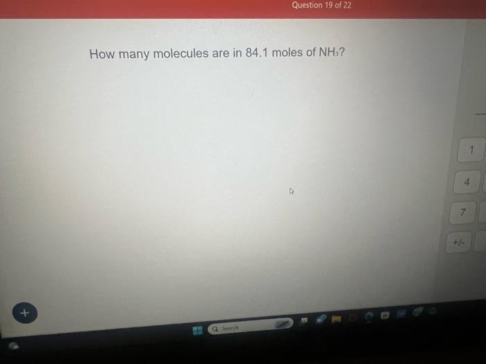 Solved How many molecules are in 84.1 moles of NH3 ? | Chegg.com