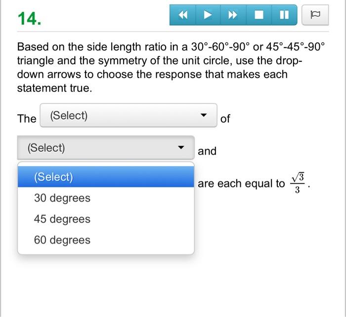 Solved Based on the side length ratio in a 30°-60°-90° or | Chegg.com