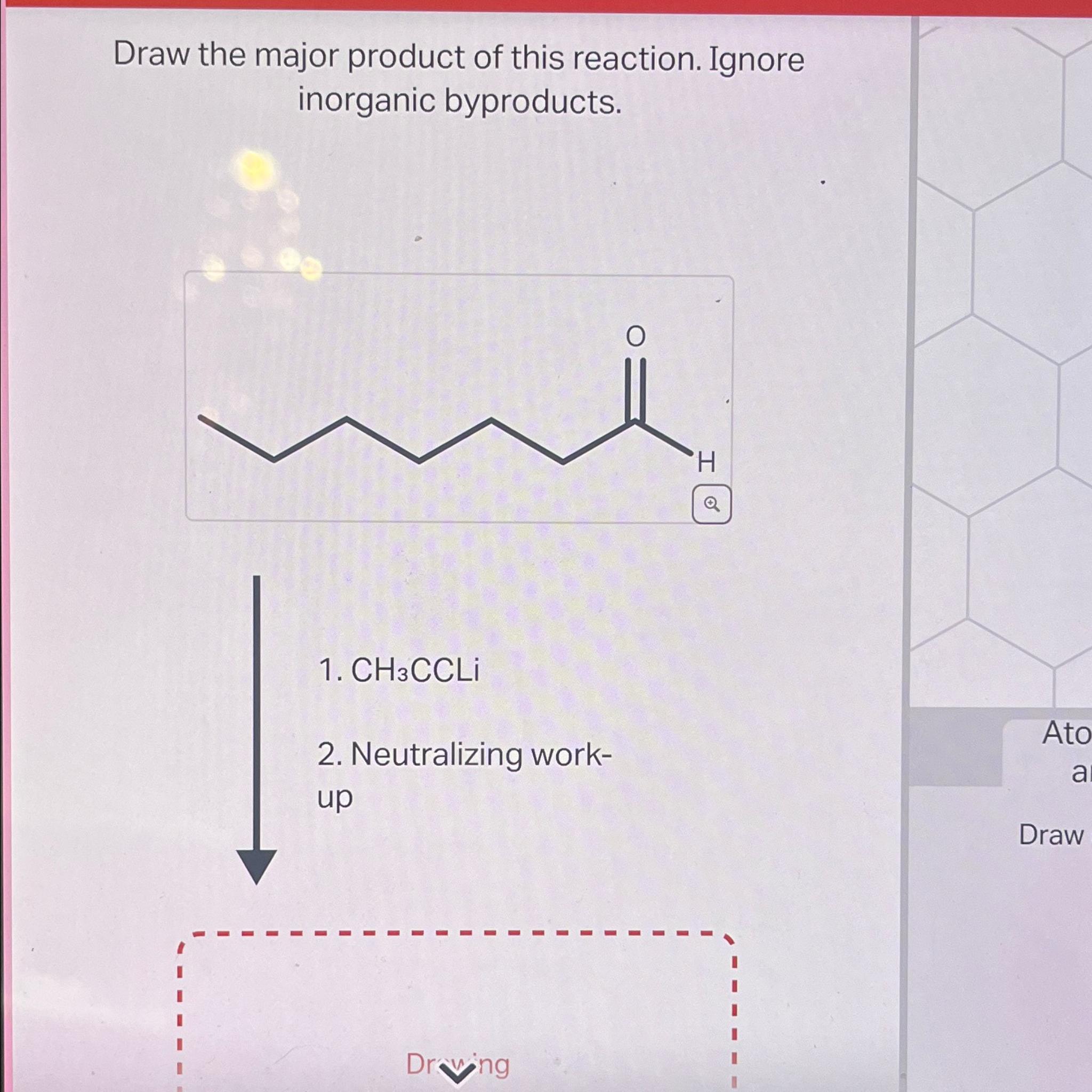 Solved Draw the major product of this reaction. Ignore | Chegg.com