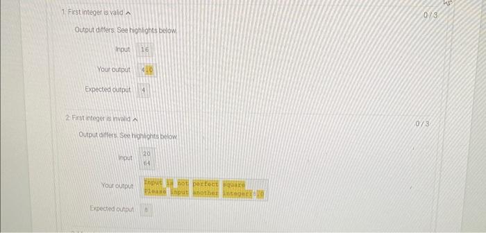 Solved 4.11 LAB: Perfect Squares Whte a propam that asks the | Chegg.com