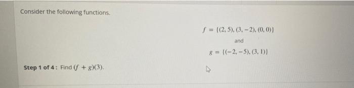 Solved Consider the following functions. 1 = (2,5), | Chegg.com