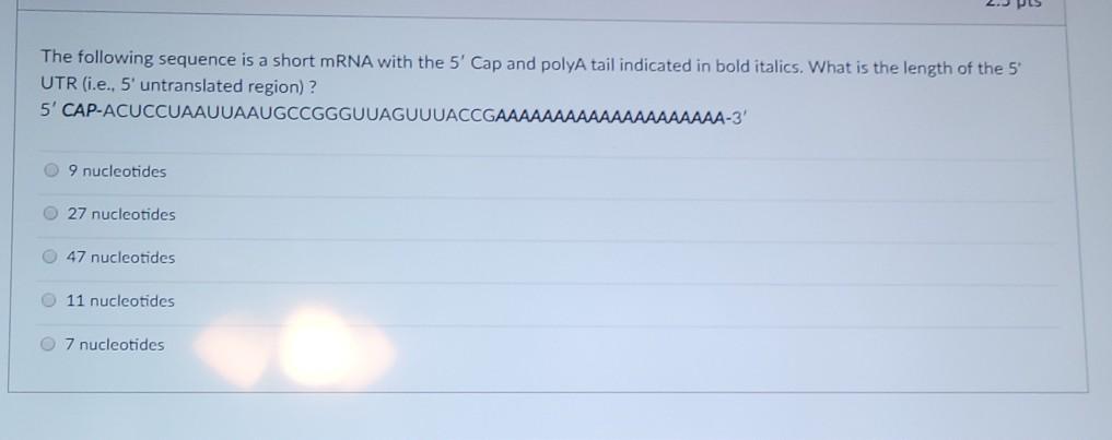Solved 2.JPG The following sequence is a short mRNA with the | Chegg.com