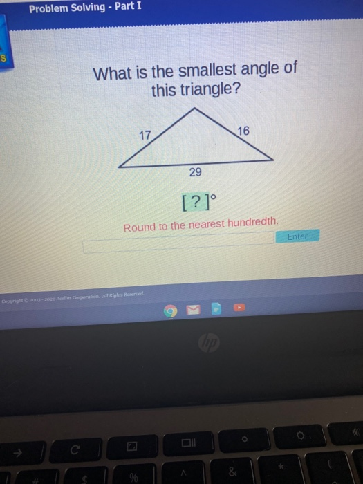 Solved Problem Solving - Part I What Is The Smallest Angle | Chegg.com