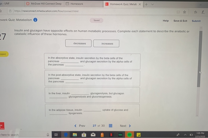 Homework quiz metabolism image