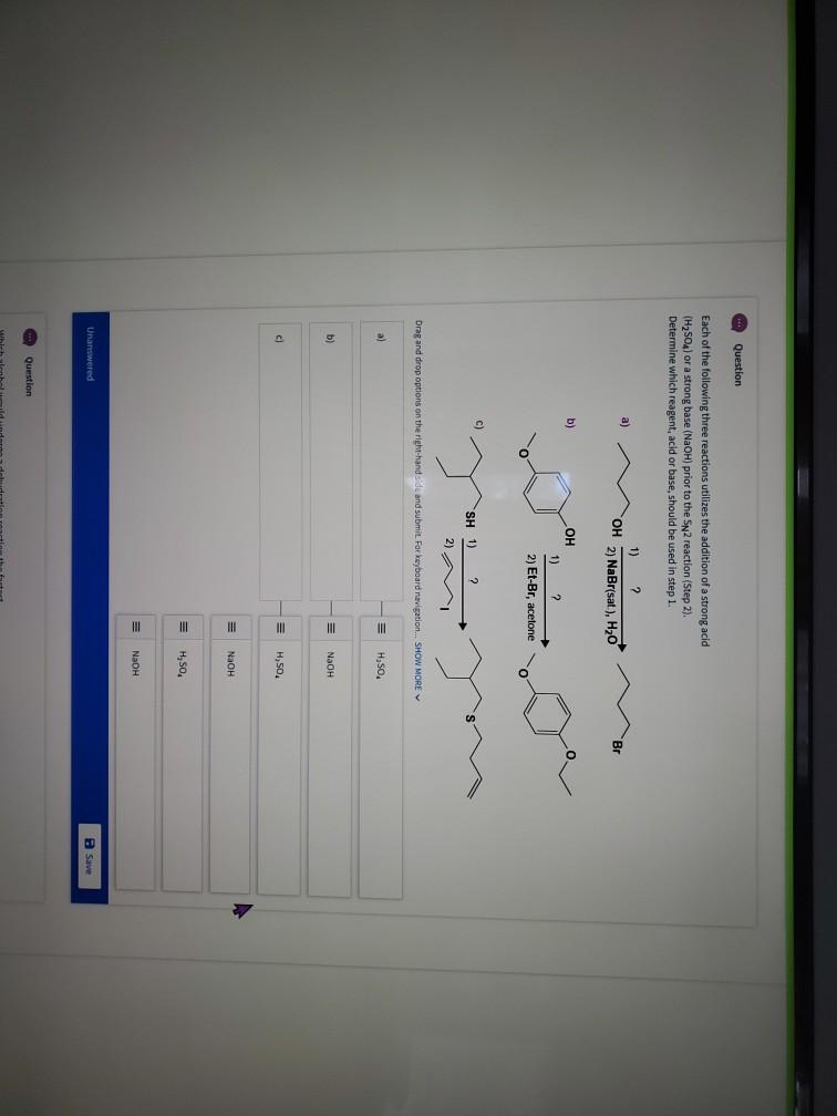 Solved Question Each of the following three reactions | Chegg.com