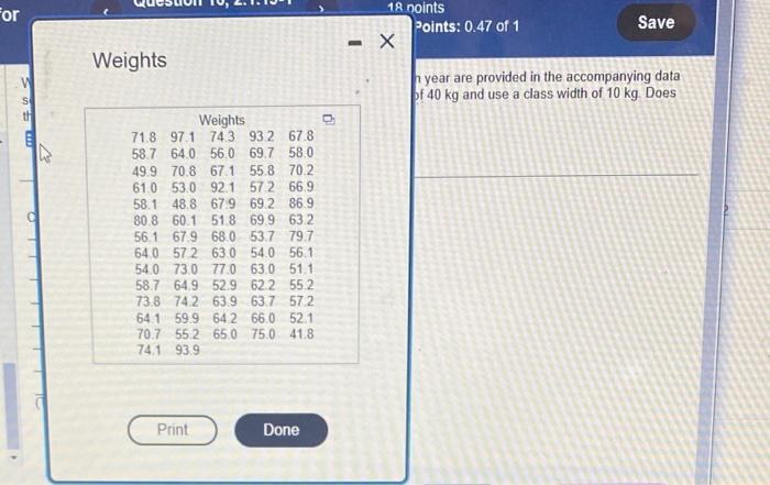 Weights Of 67 College Students In Kilograms In Chegg