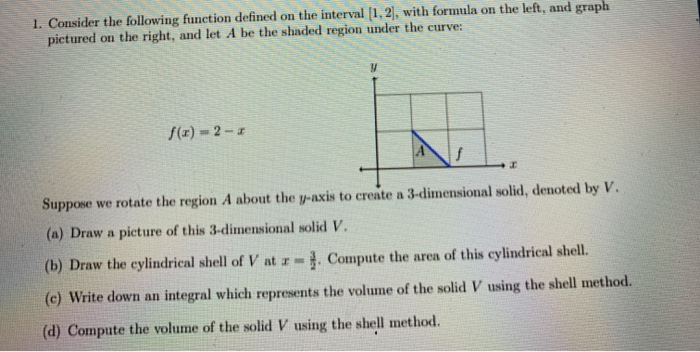 Solved 1. Consider the following function defined on the | Chegg.com