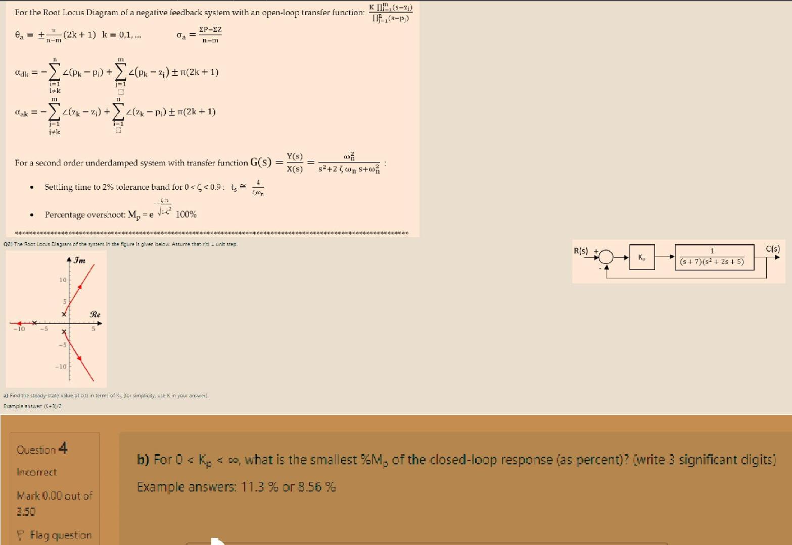Solved For the Root Locus Diagram of a negative feedback | Chegg.com
