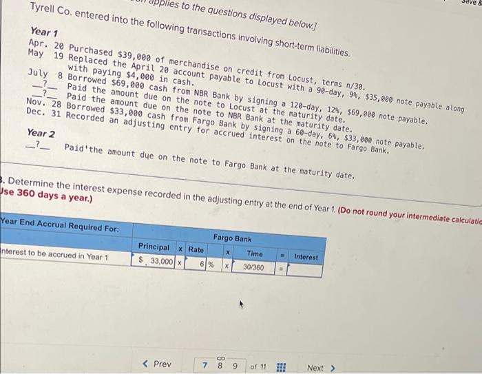 Solved Tyrell Co. entered into the following transactions