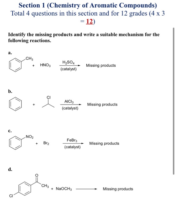 Solved Section 1 (Chemistry Of Aromatic Compounds) Total 4 | Chegg.com