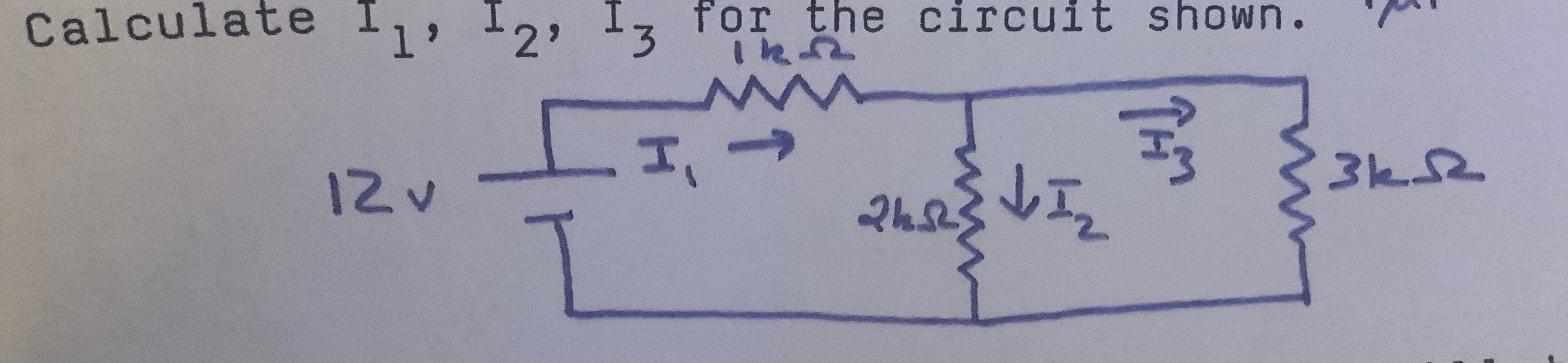 Calculate I1,I2,I3 ﻿for The Circuit Shown. | Chegg.com