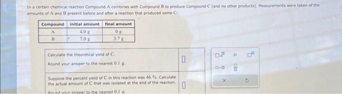 Solved In A Certain Chemical Reaction Compound A Combines | Chegg.com