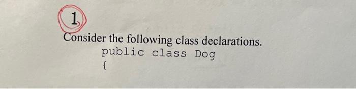 Solved 1.) Consider the following class declarations. public | Chegg.com