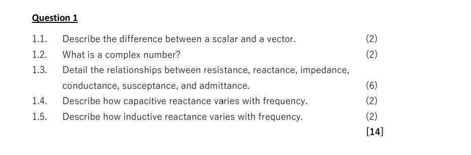 Solved Question 1 1.1. Describe the difference between a | Chegg.com