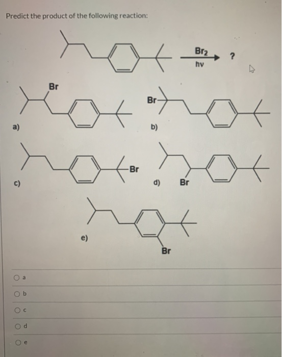 Solved Predict The Product Of The Following Reaction: Br2 Hv | Chegg.com