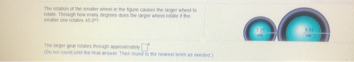 Solved the rotation of the smaller wheel in the figure | Chegg.com
