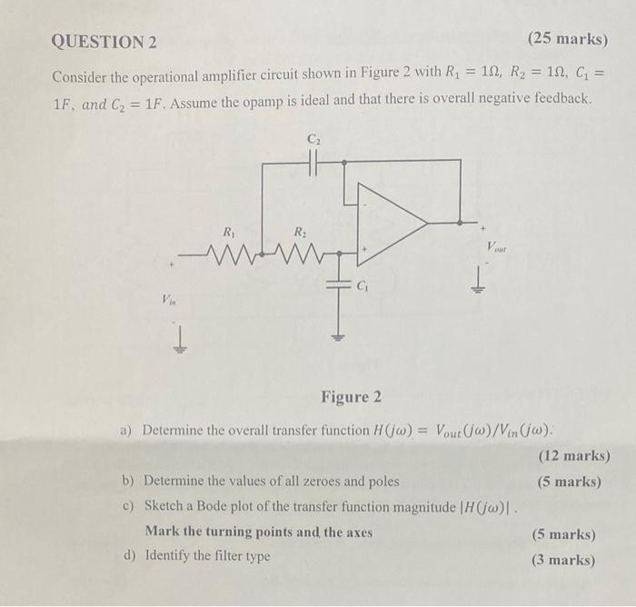 Solved Consider The Operational Amplifier Circuit Shown In | Chegg.com