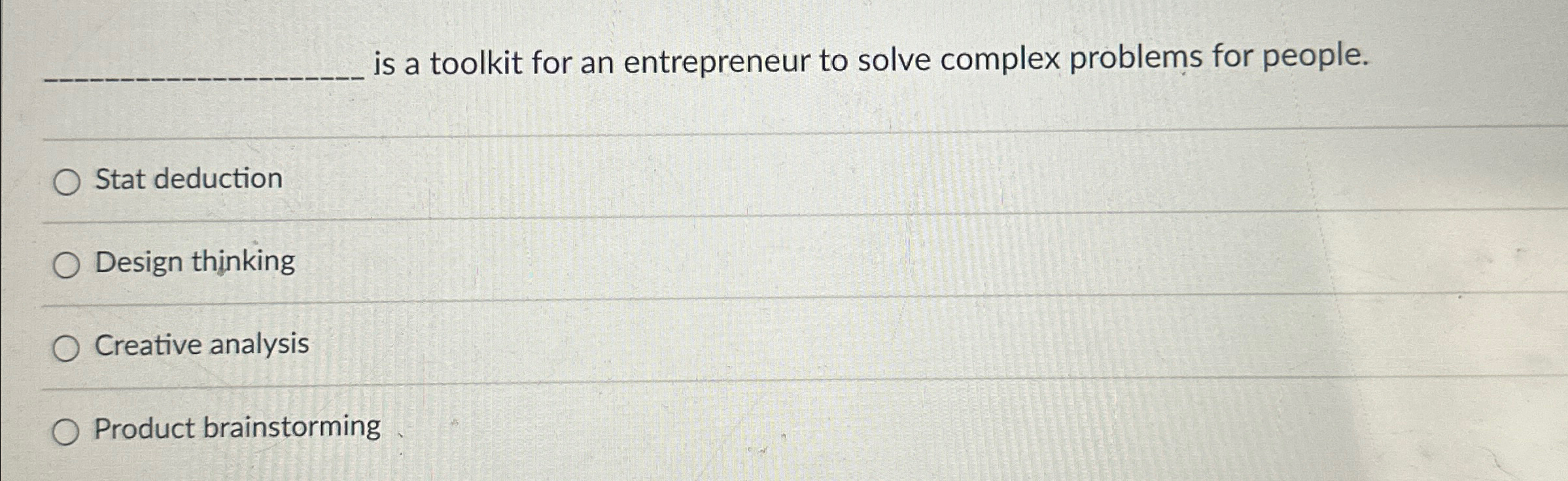 Solved is a toolkit for an entrepreneur to solve complex | Chegg.com