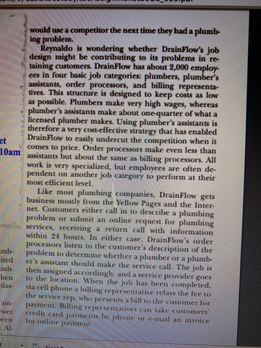 Solved Case on Drainflow company The Scenario DrainFlow is a