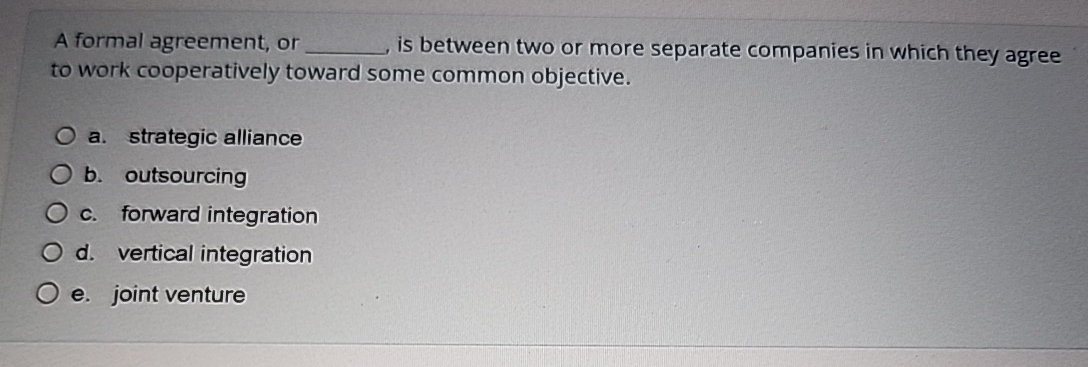 Solved A formal agreement, or is between two or more | Chegg.com