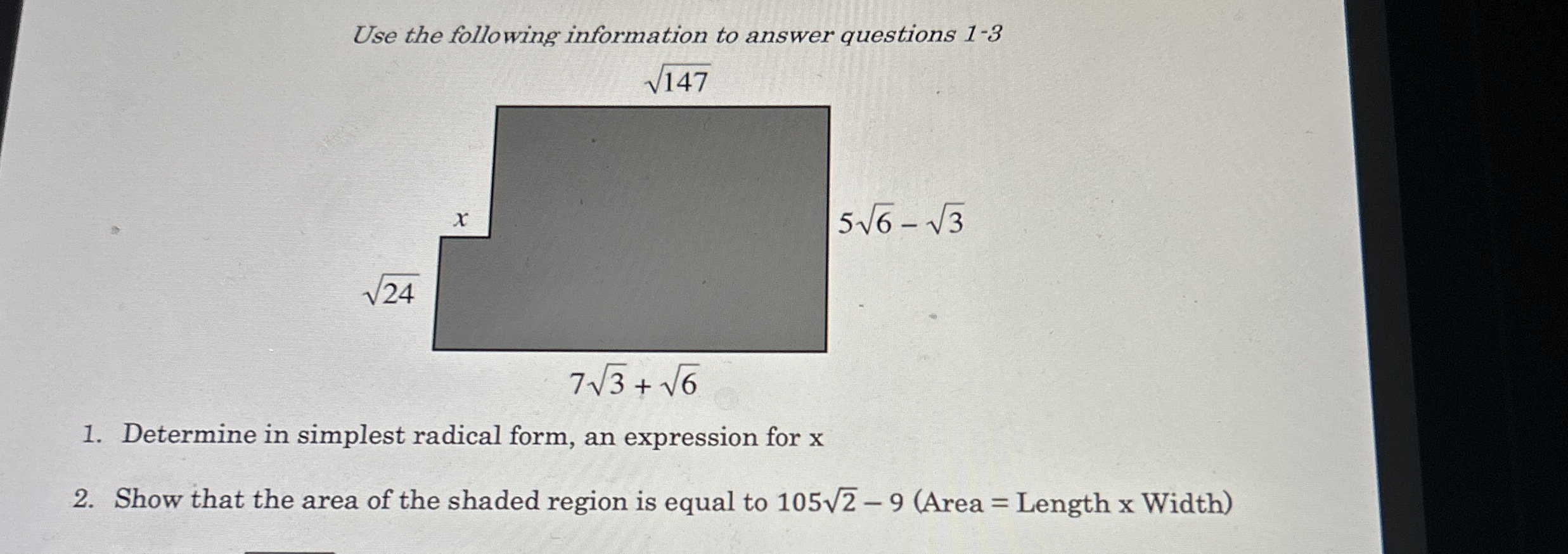 Solved Use the following information to answer questions | Chegg.com