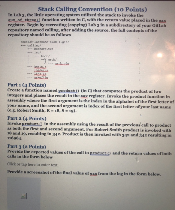 Stack Convention Stack Calling Convention (10 Points) In Lab 3, the | Chegg.com